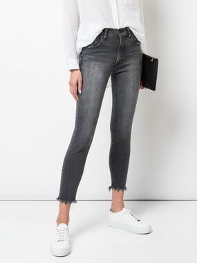 Moussy Vintage Westcliffe Cropped Skinny Jean in Light Black - Gray Size 28